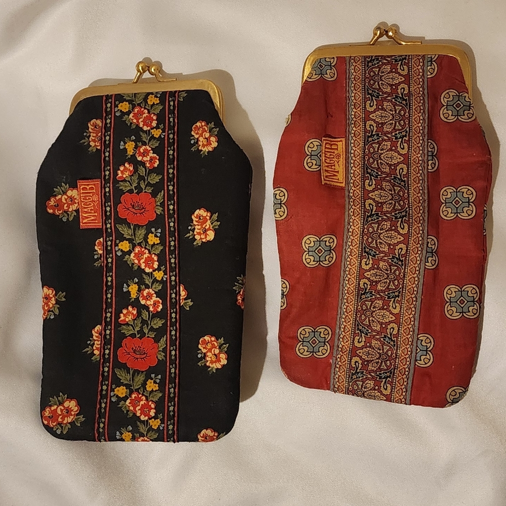 Floral Patterned Set Coffin shaped Quilted Coinpurse Cigarette Case